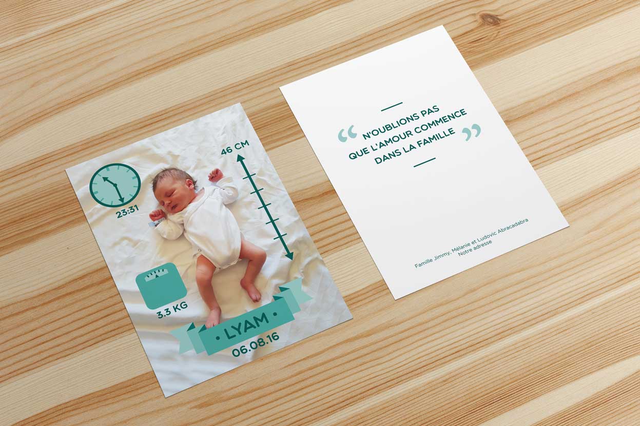 Faire-part naissance Lyam
