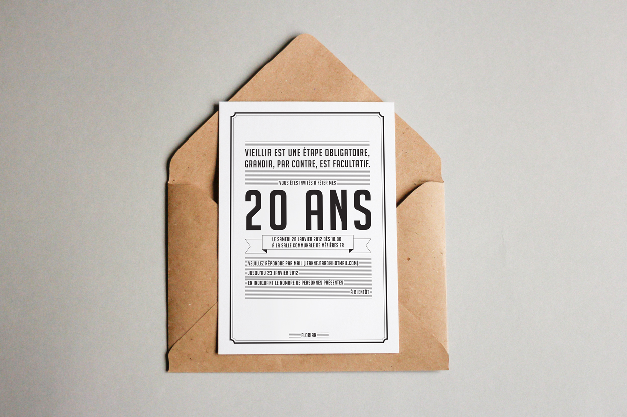 Invitation 20 ans